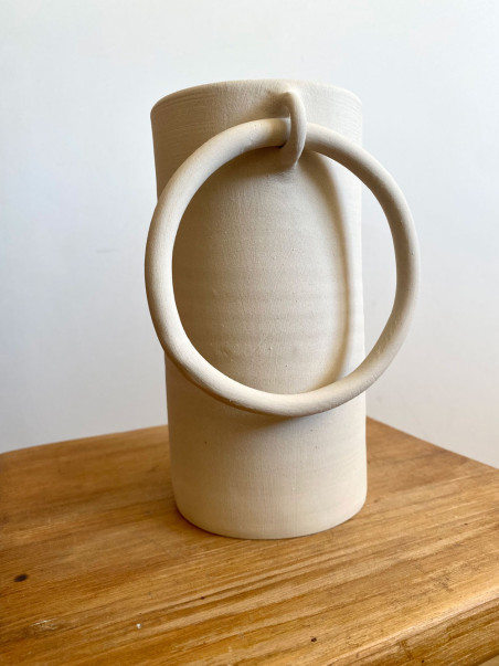 Vase Big ring White