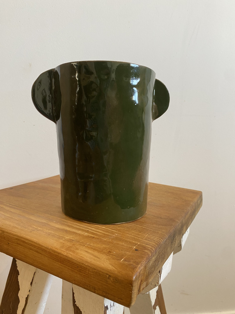 Vase vert en céramique