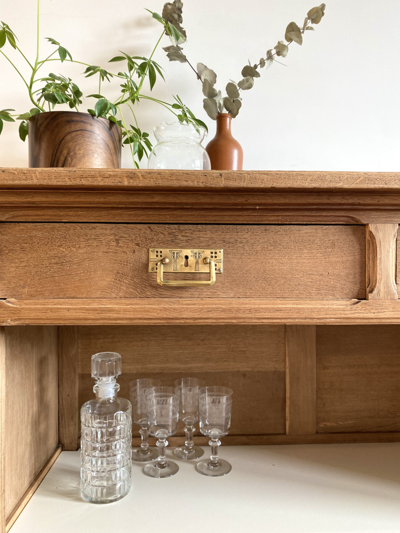 Buffet, console en chêne massif